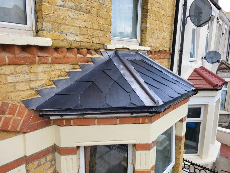 Bespoke lead work to a chimney